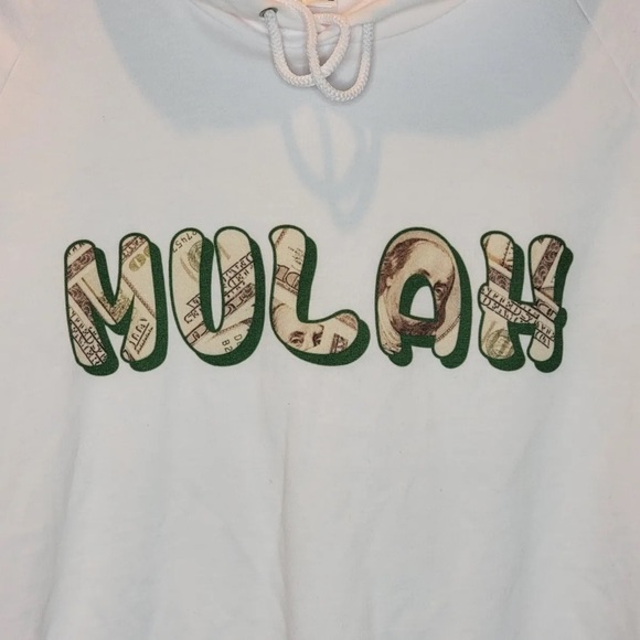 California Fleece by American Apparel Mens White Hoodie $ 'MULAH' Size XL - NEW - Picture 4 of 8